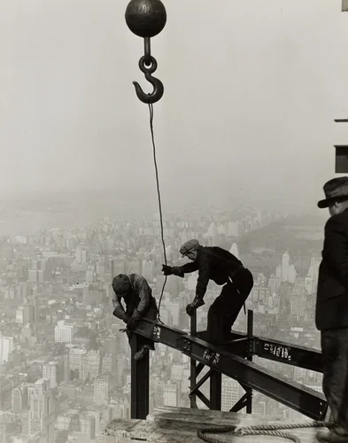 High on the Empire State Building, N.Y. by Lewis Wickes Hine, photograph, 1930