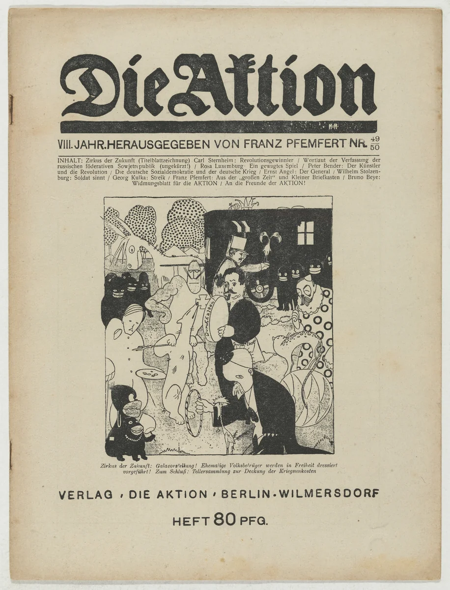 Die Aktion, vol. 8, no. 49/50 by Bruno Beye, periodical, 1918