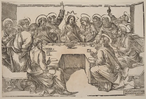 The Last Supper by Francesco Denanto, print, 1452-1592