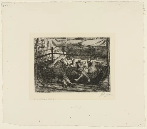 Woman and Child on the Roof by John Sloan, print, 1914