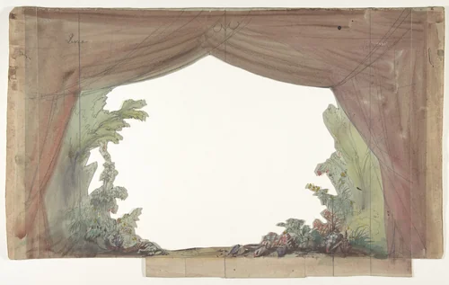 Design for a Stage Set at the Opéra, Paris by Eugène Cicéri, drawing, 1830-1890
