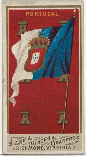 Portugal, from Flags of All Nations, Series 1 (N9) for Allen & Ginter Cigarettes Brands by Allen & Ginter, print, 1887