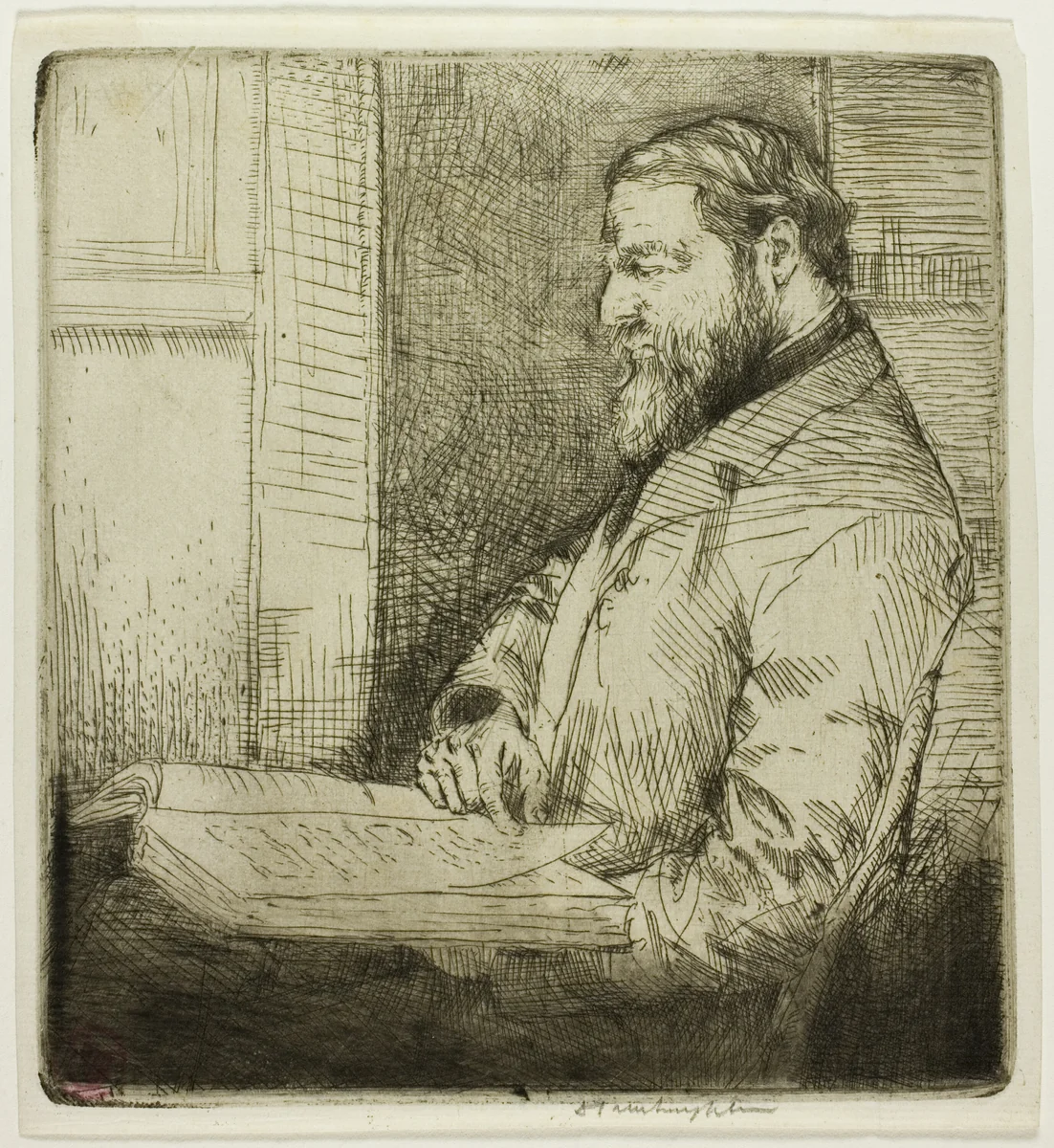 Portrait of French Student by Donald Shaw MacLaughlan, print, 1901