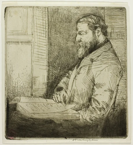 Portrait of French Student by Donald Shaw MacLaughlan, print, 1901