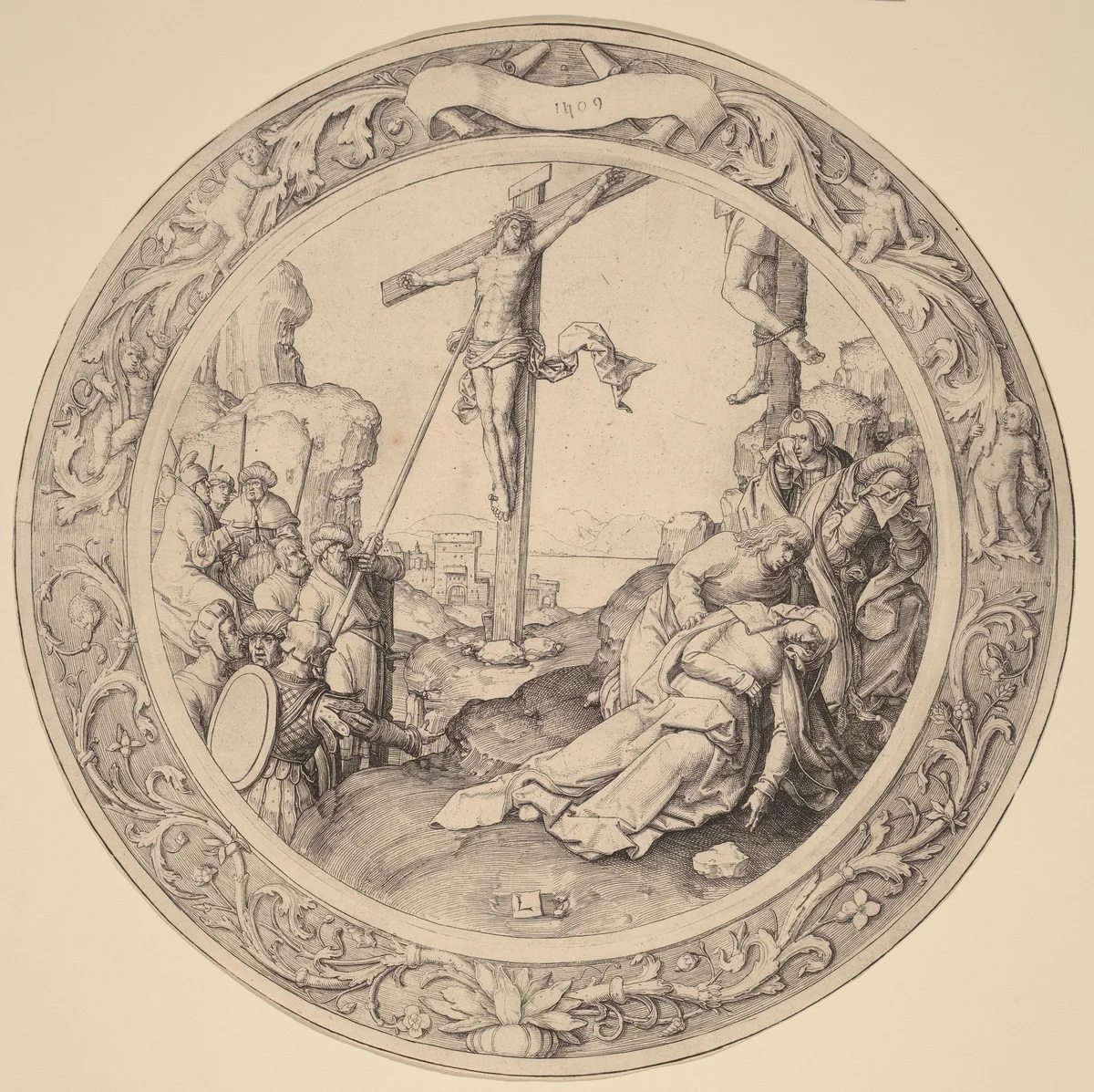 The Crucifixion by Lucas van Leyden, print, 1509