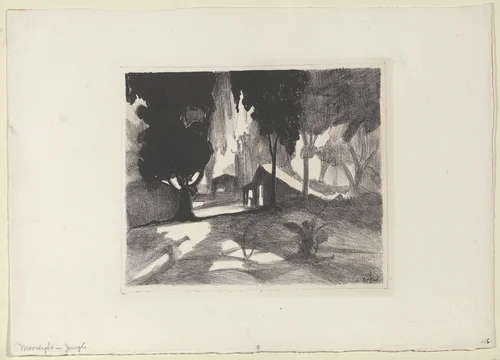 Moonlight in Jungle by George Hart, print, 1924