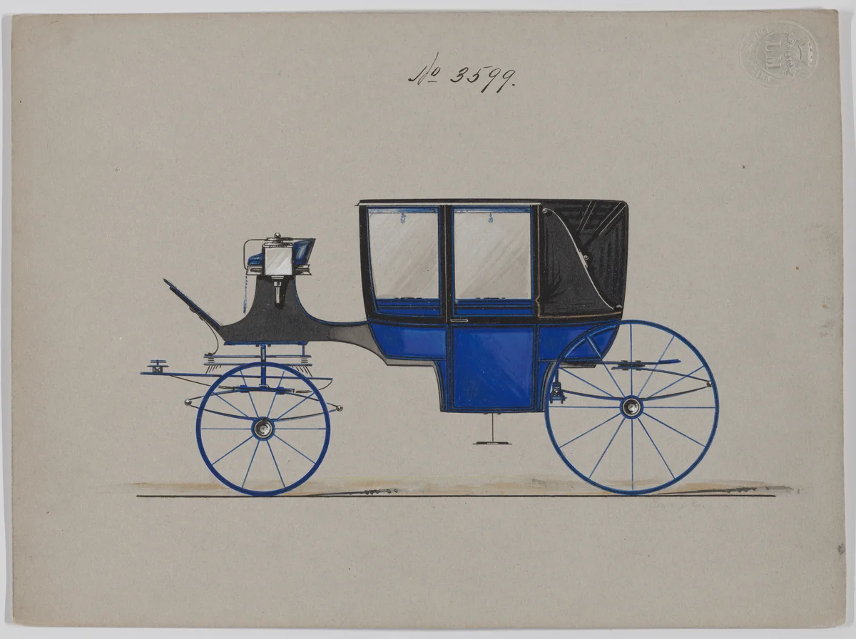 Design for Landau, No. 3599 by Brewster & Co., drawing, 1880