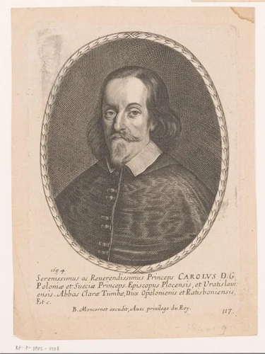 Portret van Karol Ferdynand Vasa by anonymous, print, 1654