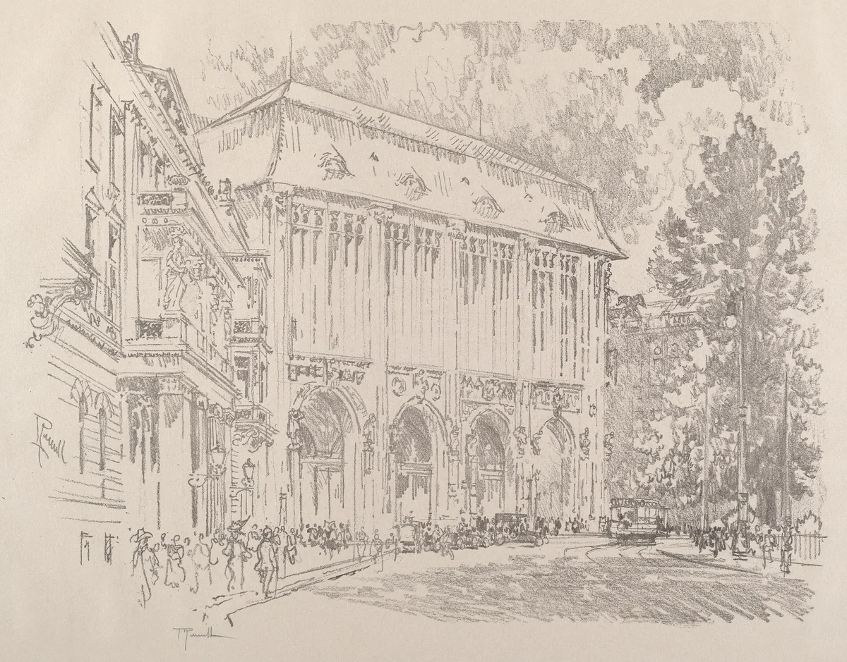 Wertheim, Leipziger-Platz, Berlin by Joseph Pennell, print, 1921