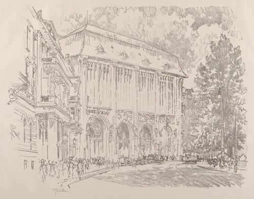 Wertheim, Leipziger-Platz, Berlin by Joseph Pennell, print, 1921