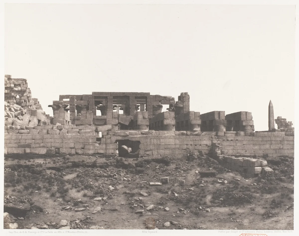 Karnak (Thèbes), Enciente du Palais Vue du Point H by Félix Teynard, photograph, 1851-1852
