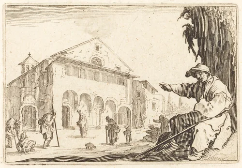 Almshouse by Jacques Callot, print, 1622