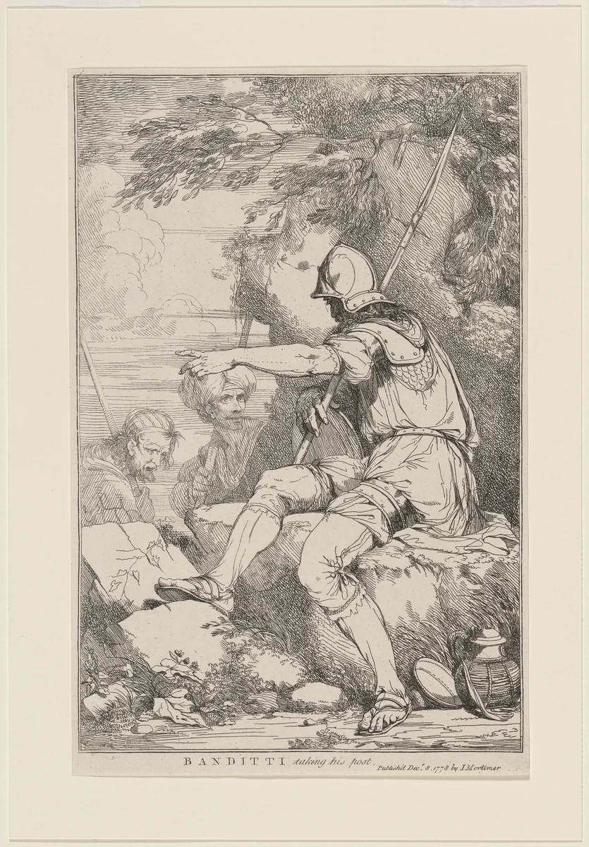Banditti Taking His Post by John Hamilton Mortimer, print, 1778