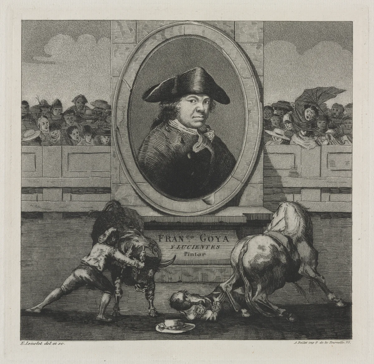 Bullfights: Frontispiece by Francisco de Goya, print, 1816-1876