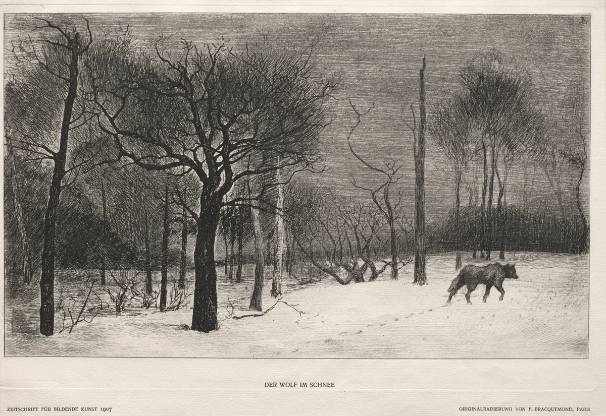 Winter by Félix Bracquemond, print, 1862