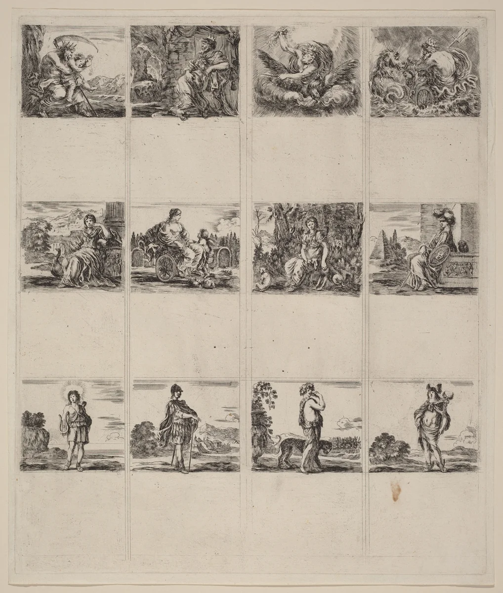 Mythological Playing Cards by Stefano della Bella, print, 1644