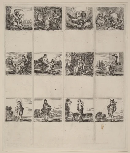 Mythological Playing Cards by Stefano della Bella, print, 1644
