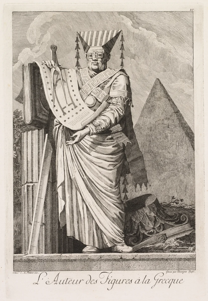 Inventor of Greek Figures, Plate 10 by Benigno Bossi, print, 1771