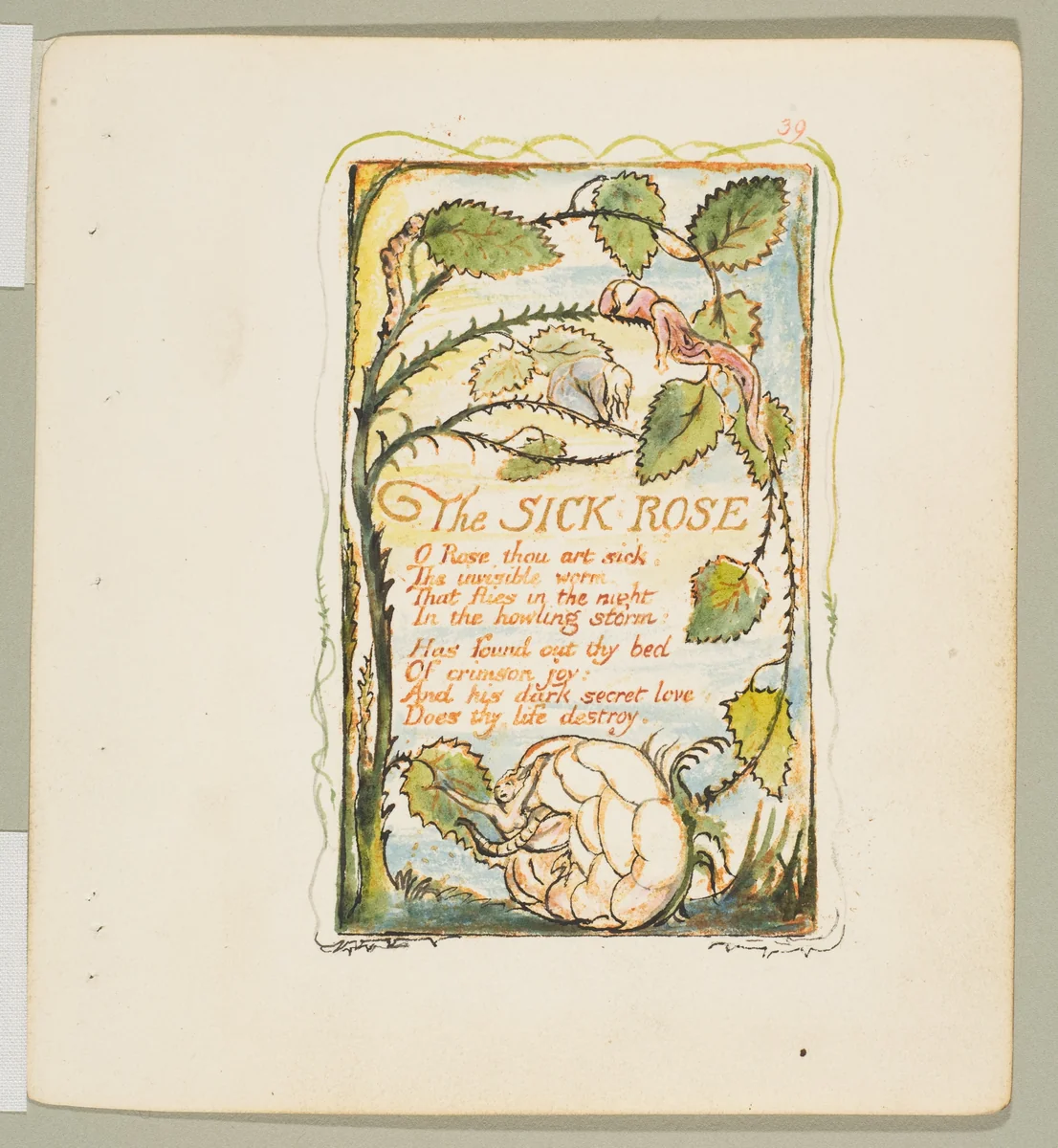 Songs of Experience: The Sick Rose by William Blake, print, 1794-1825