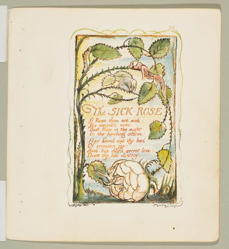 Songs of Experience: The Sick Rose by William Blake, print, 1794-1825