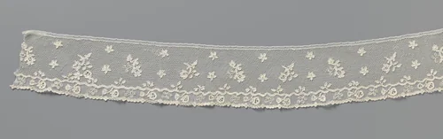 Strook naaldkant met bloemtakken en stervormige bloemen by anonymous, other, 1775-1799