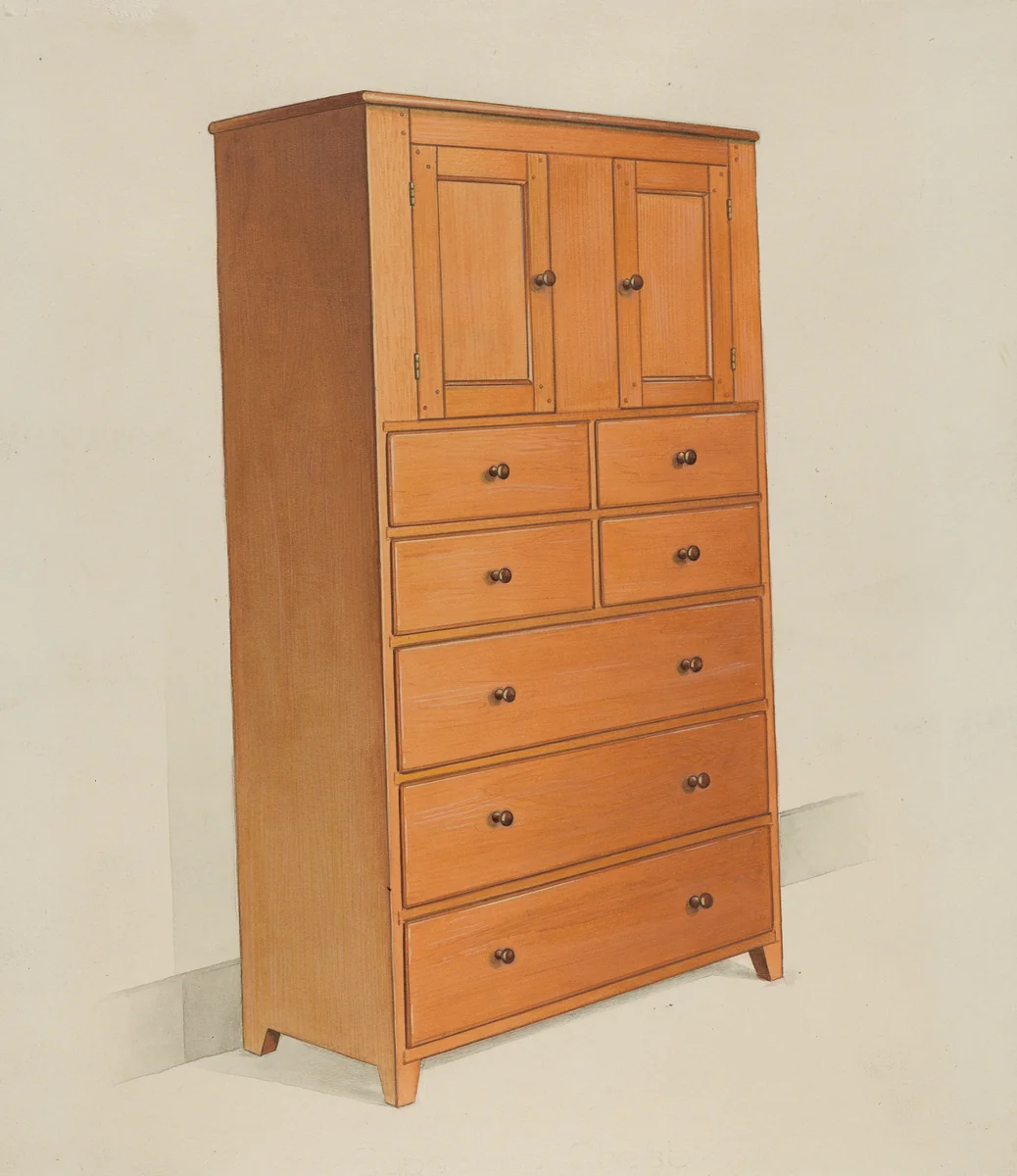 Shaker Cabinet by Anne Ger, index of american design, 1936