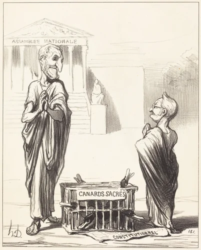Les Augures de l'Empire... by Honoré Daumier, print, 1850