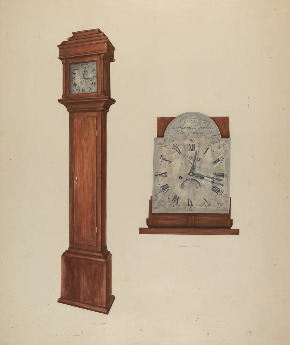 Clock by Leonard Battee, index of american design, 1939