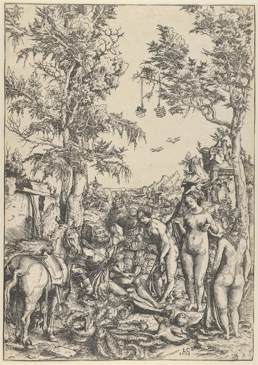 The Judgment of Paris by Lucas Cranach, print, 1508
