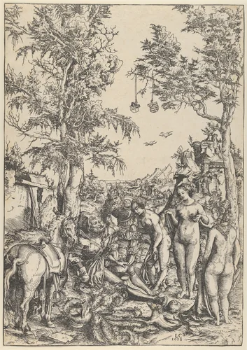 The Judgment of Paris by Lucas Cranach, print, 1508