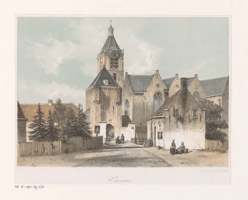 Gezicht op Vianen by anonymous, print, 1863