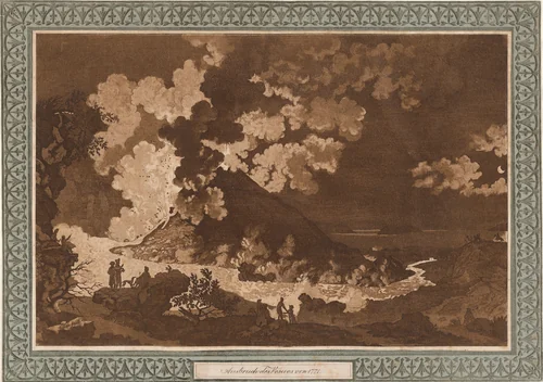Vesuvausbruch von 1771 (The Eruption of Mount Vesuvius in 1771) by Johann Carl Richter; Pierre-Jacques Volaire, print, 1797