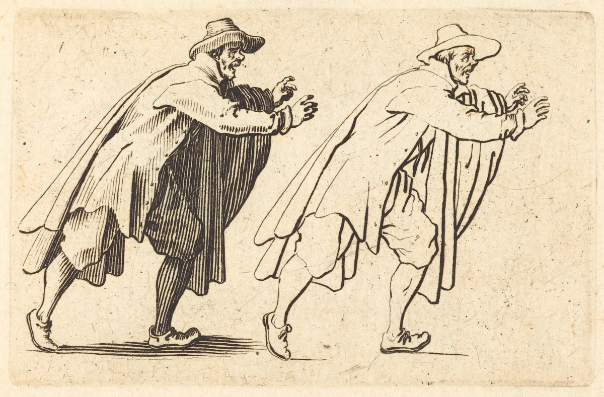 Man Moving Abruptly by Jacques Callot, print, 1622