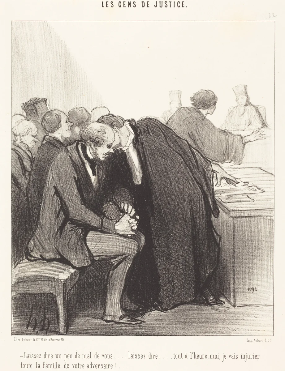 Laissez dire un peu de mal de vous... by Honoré Daumier, print, 1847