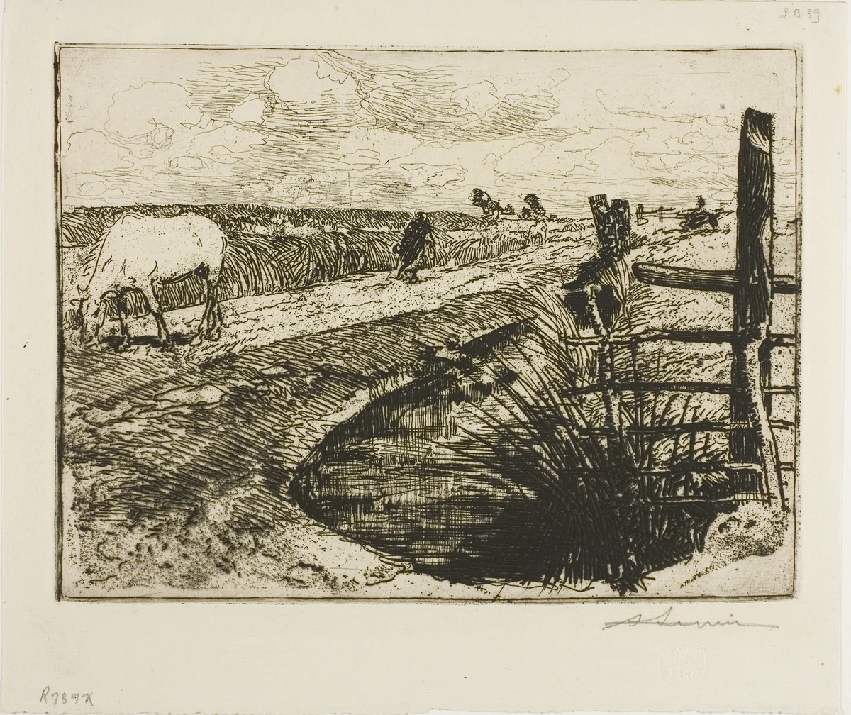 Road in the Marais, Vendée by Louis Auguste Lepère, print, 1892