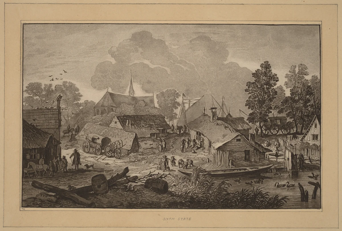 Village with Pond by Cornelis Ploos van Amstel
Cornelis Brouwer
Allart van Everdingen, print, 1782