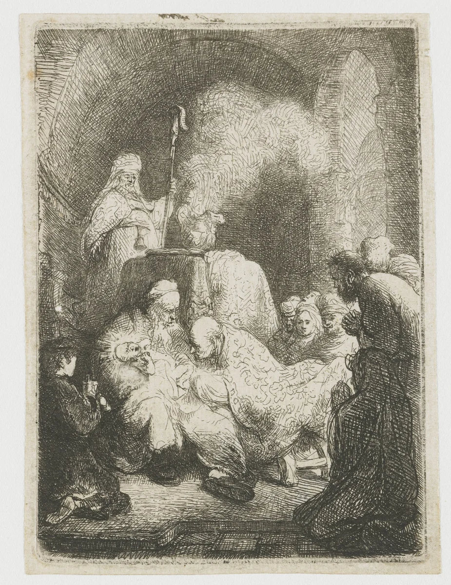 The circumcision: small plate by Rembrandt van Rijn, print, 1630