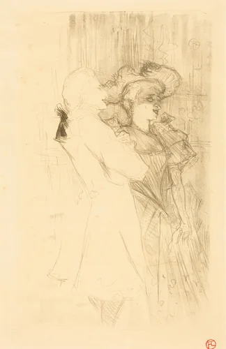 Lender and Auguez in "La chanson de fortunio" (Lender et Auguez dans "La chanson de fortunio") by Henri de Toulouse-Lautrec, print, 1895
