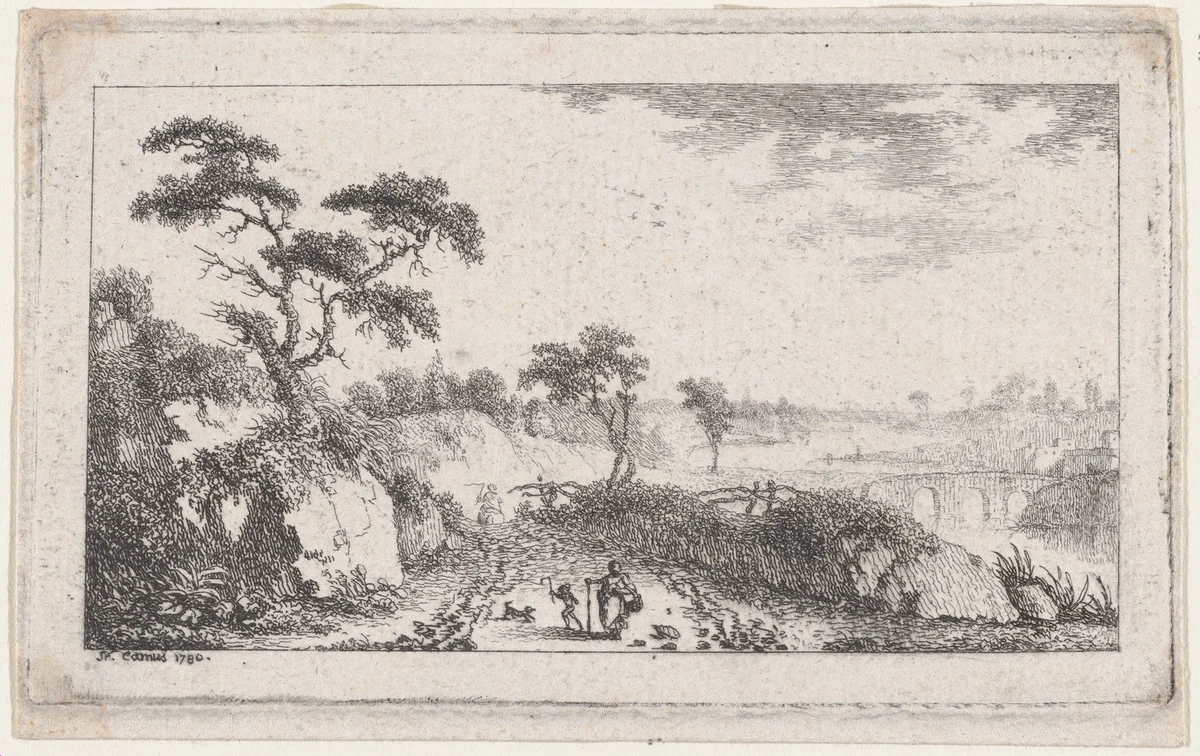 Landscape by Pierre Nicholas Camus, print, 1780