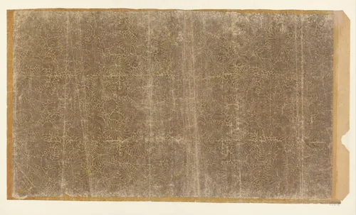 Blad met aaneengesloten bladvullend patroon van chrysanten (één van tien identieke bladen) by anonymous, other, 1850-1950