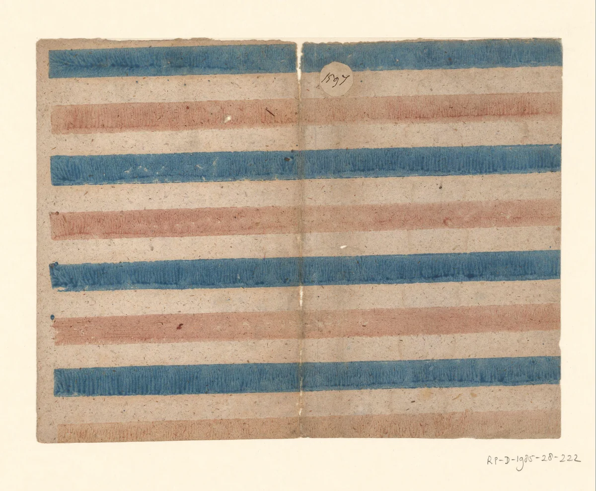 Blad met horizontaal banenpatroon by anonymous, other, 1750-1900