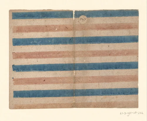 Blad met horizontaal banenpatroon by anonymous, other, 1750-1900