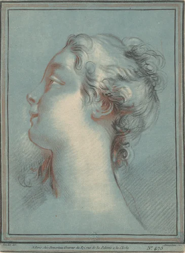 Head of a Young Woman Facing Left by Gilles Demarteau the Elder, print, 1769-1779