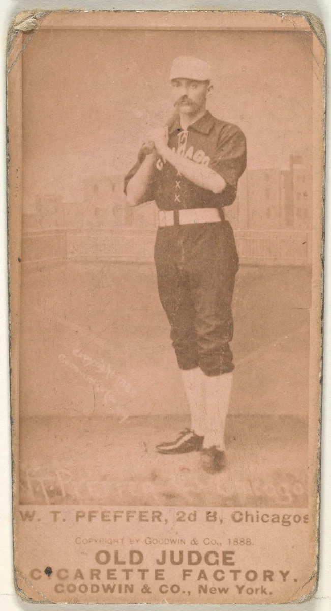 Fred "Dandelion" Pfeffer, 2nd Base, Chicago, from the Old Judge series (N172) for Old Judge Cigarettes by Goodwin & Company, photograph, 1888