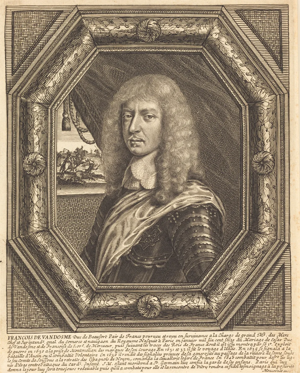 François de Vendôme, Duke of Beaufort by Balthasar Moncornet, print, 1600-1668