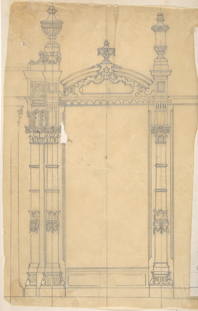 Design for Grate by anonymous, drawing, 1800-1900
