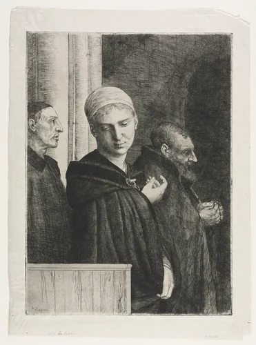 The Baptism by Alphonse Legros, print, 1857-1911