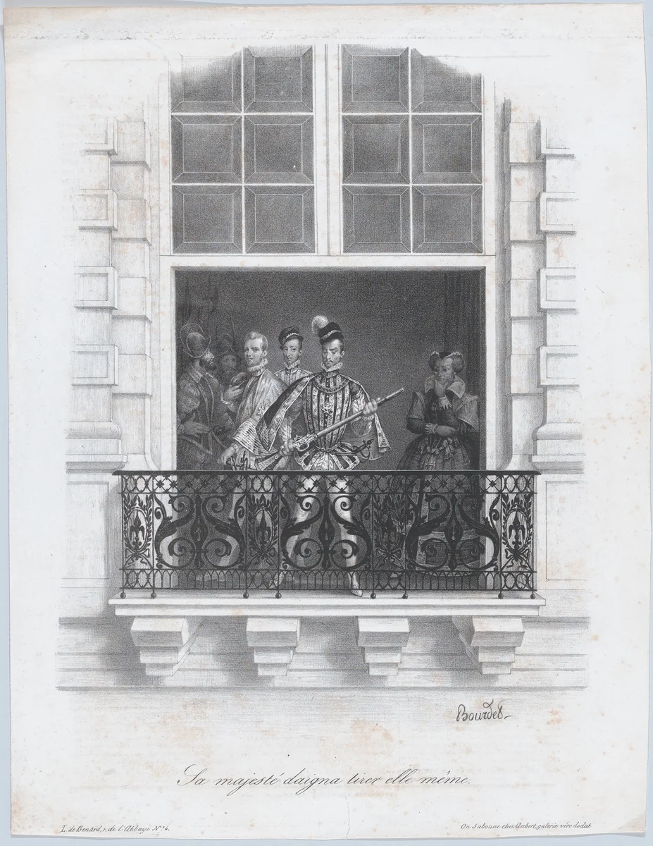 Your Majesty Deigns To Kill Herself by Jules-Joseph-Guillaume Bourdet, print, 1849-1869