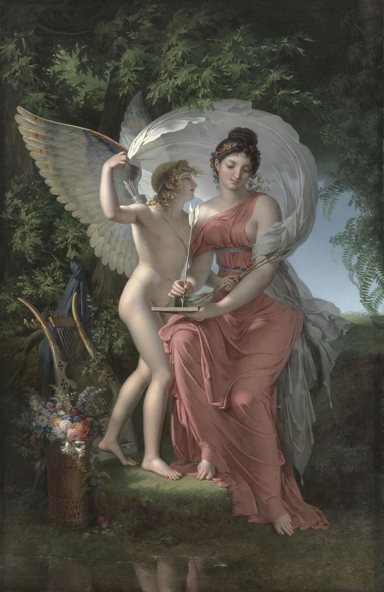 Erato, Muse of Lyrical Poetry by Charles Meynier, painting, 1800