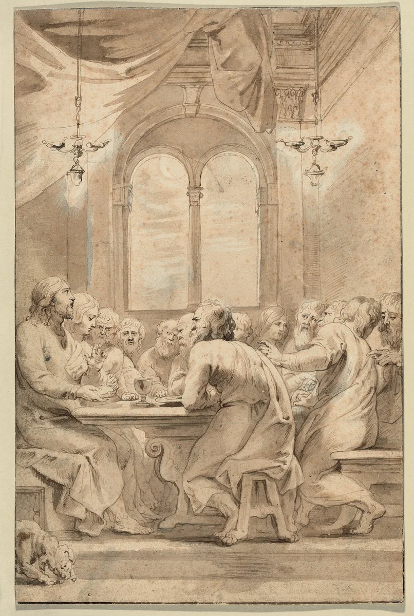 The Last Supper by Peter Paul Rubens, drawing, 1613-1614